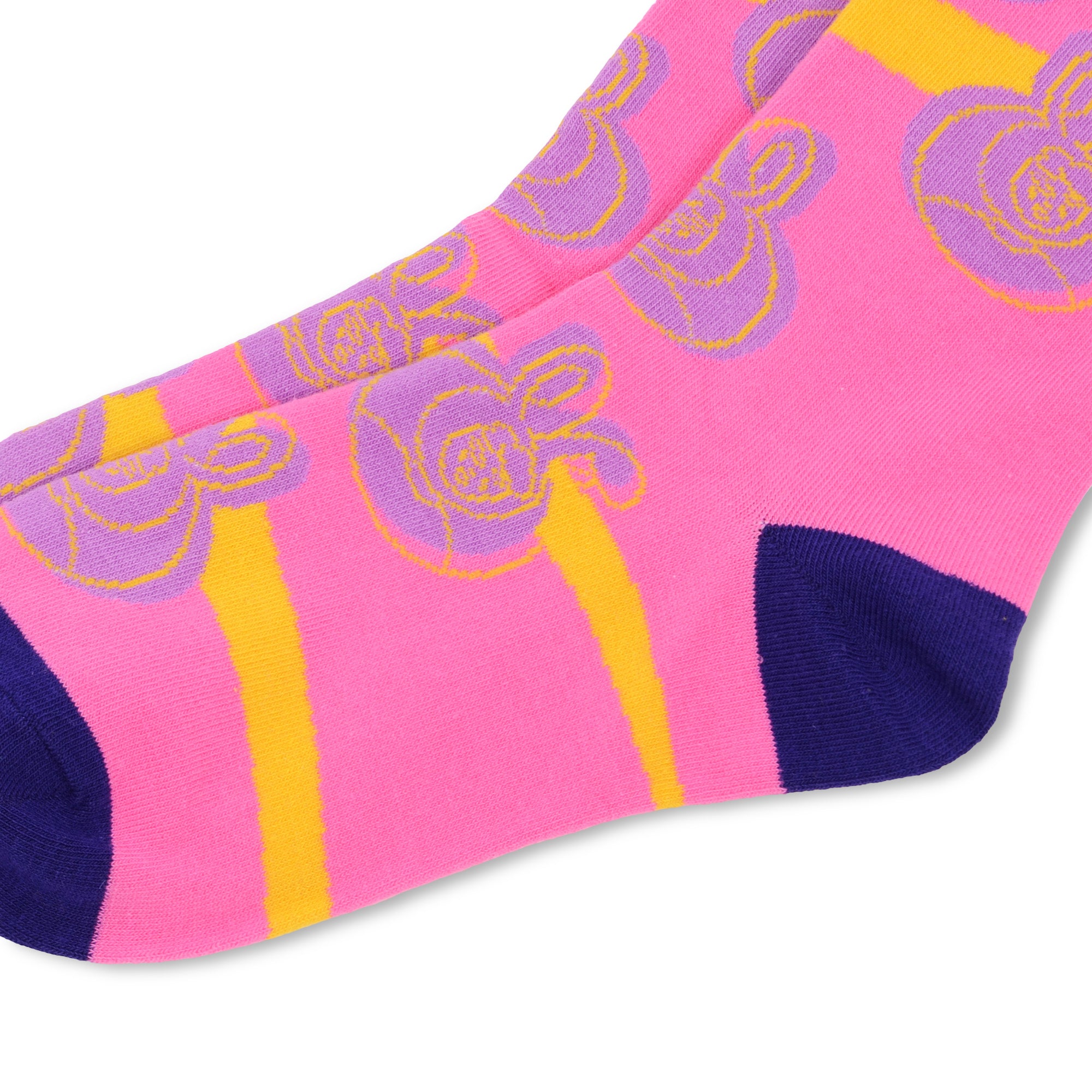 Anna-Kaci Womens Cotton Blend Crew Socks 2 Pair Pack Fun Pattern Casual Everyday Socks