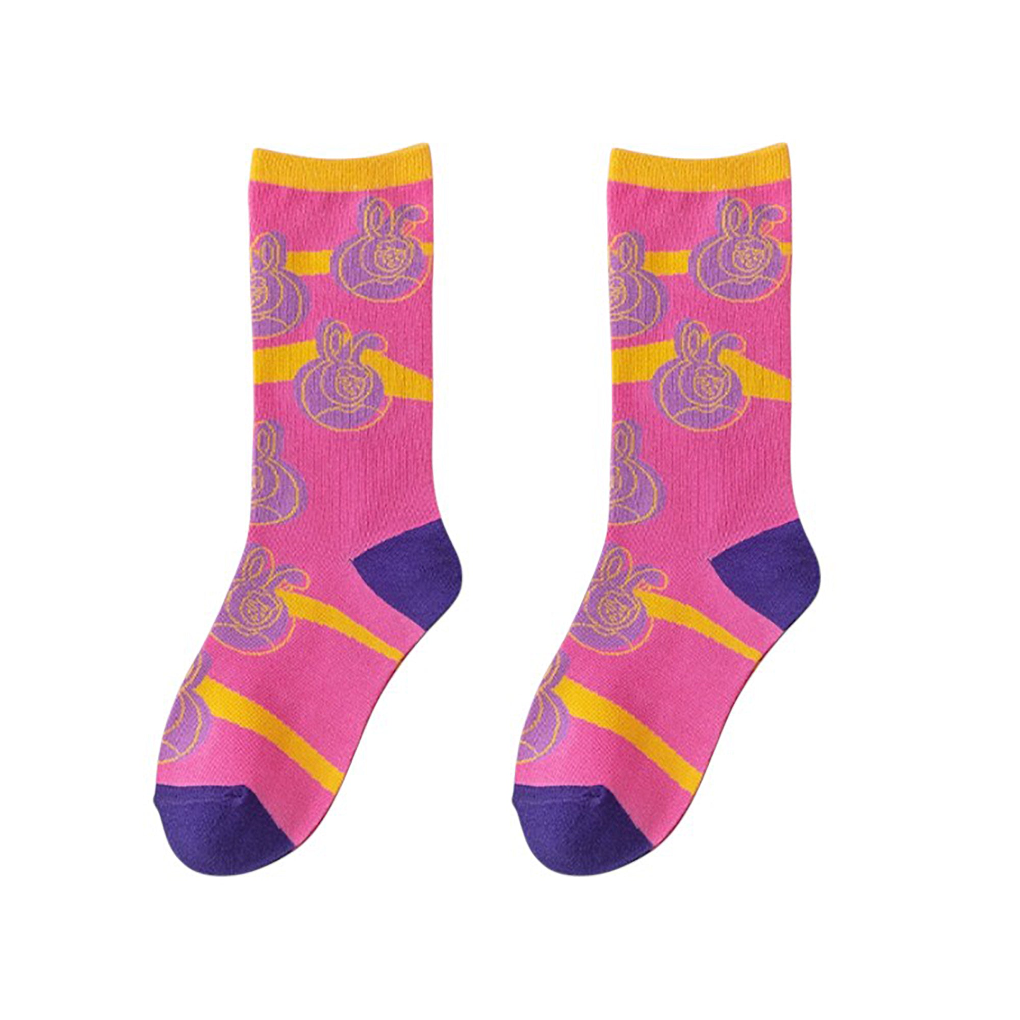 Anna-Kaci Women's Colorful Cotton Socks with Fun Cartoon Animal Patterns Breathable Soft
