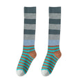 Anna-Kaci Women's 2 Pairs Striped Casual Sports Cotton Socks Soft Breathable Durable Everyday Comfort Fit