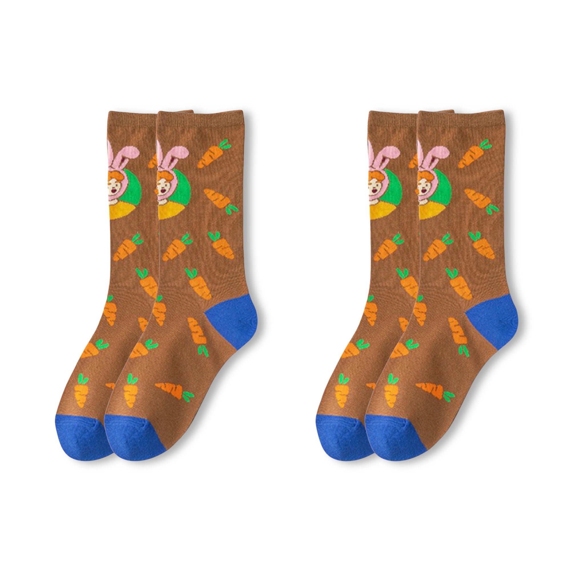 Anna-Kaci Womens Crew Socks 2 Pair Pack Soft Knit Fun Pattern Casual Socks