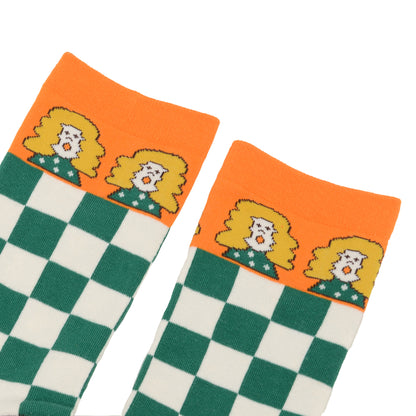 Anna-Kaci Women's Trendy Cotton Socks 2-Pack Colorful Patterned Casual Design Breathable Soft