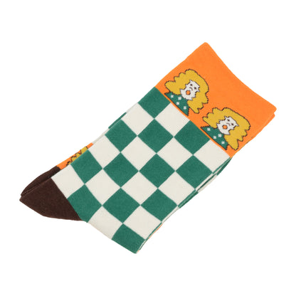 Anna-Kaci Women's Trendy Cotton Socks 2-Pack Colorful Patterned Casual Design Breathable Soft