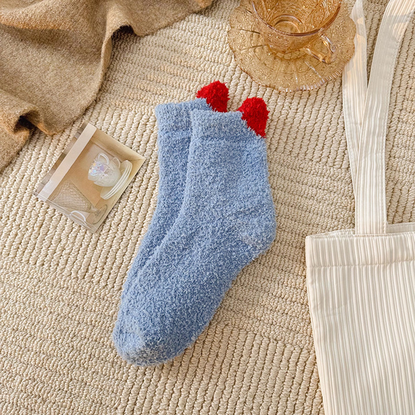 Anna-Kaci Women's 3 Pairs Coral Fleece Home Sleep Socks Warm Plush Indoor Cozy Socks