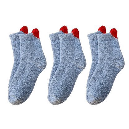 Anna-Kaci Women's 3 Pairs Coral Fleece Home Sleep Socks Warm Plush Indoor Cozy Socks