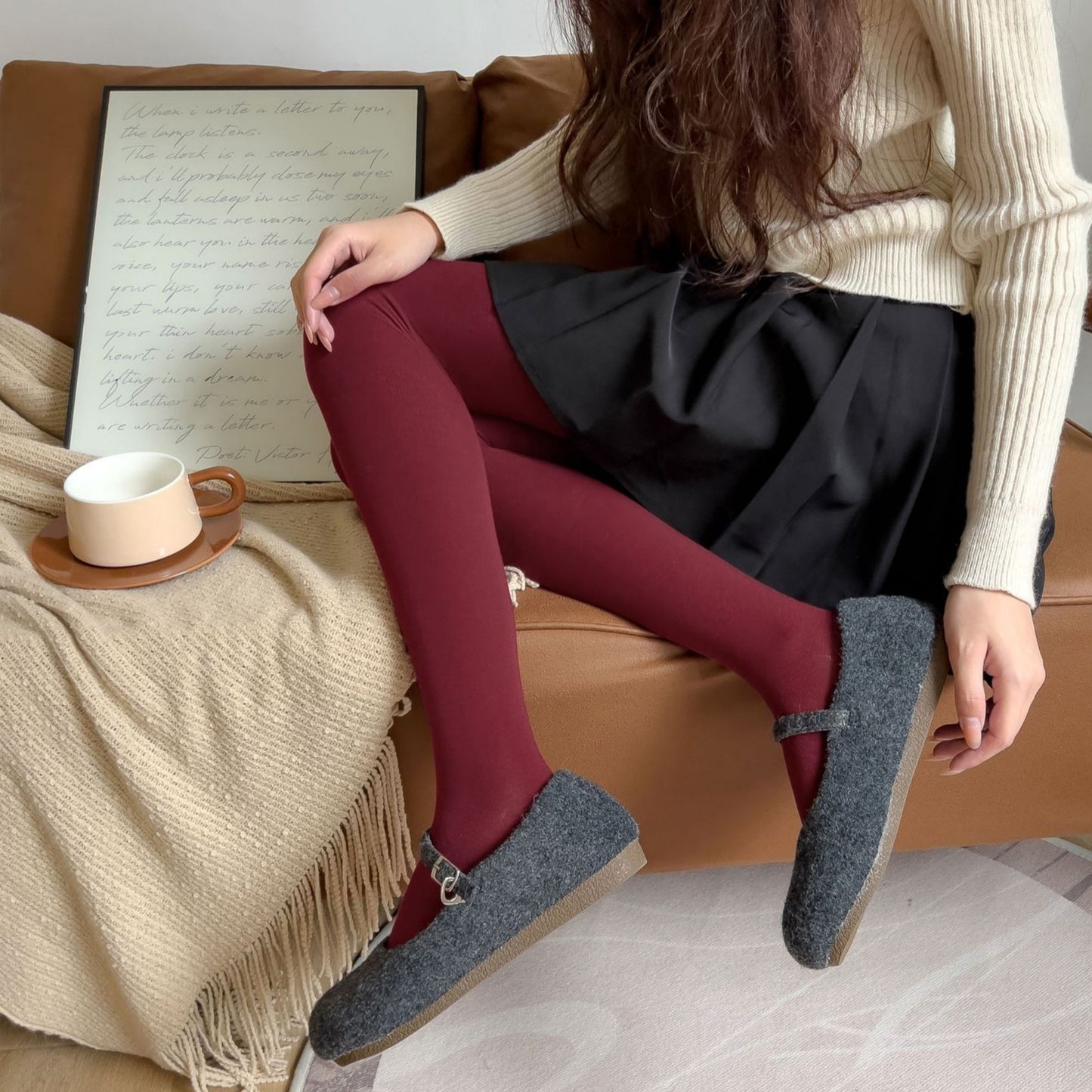 Anna-Kaci Women's Opaque Stretch Tights with Soft Elastic Waistband and Smooth Finish