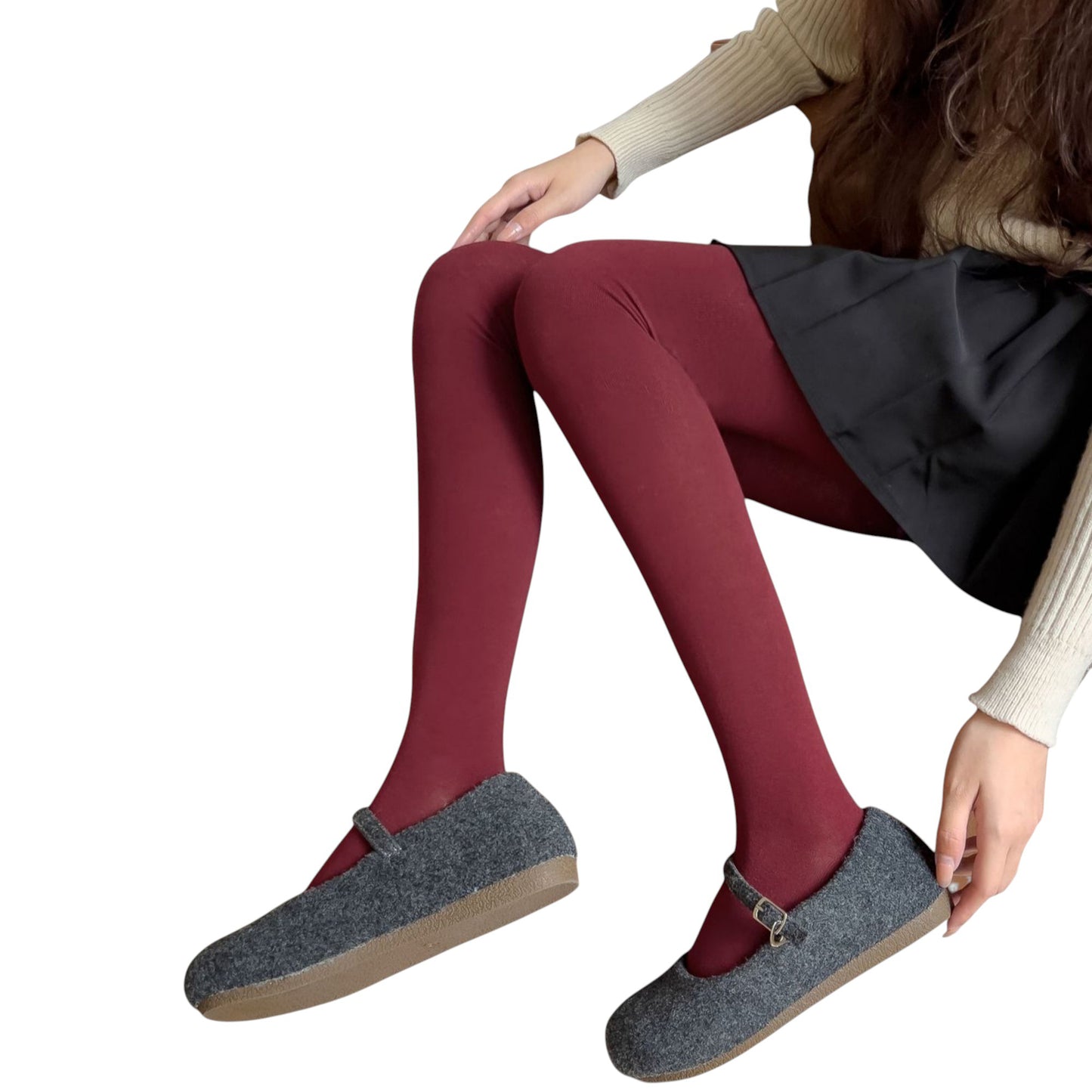 Anna-Kaci Women's Opaque Stretch Tights with Soft Elastic Waistband and Smooth Finish