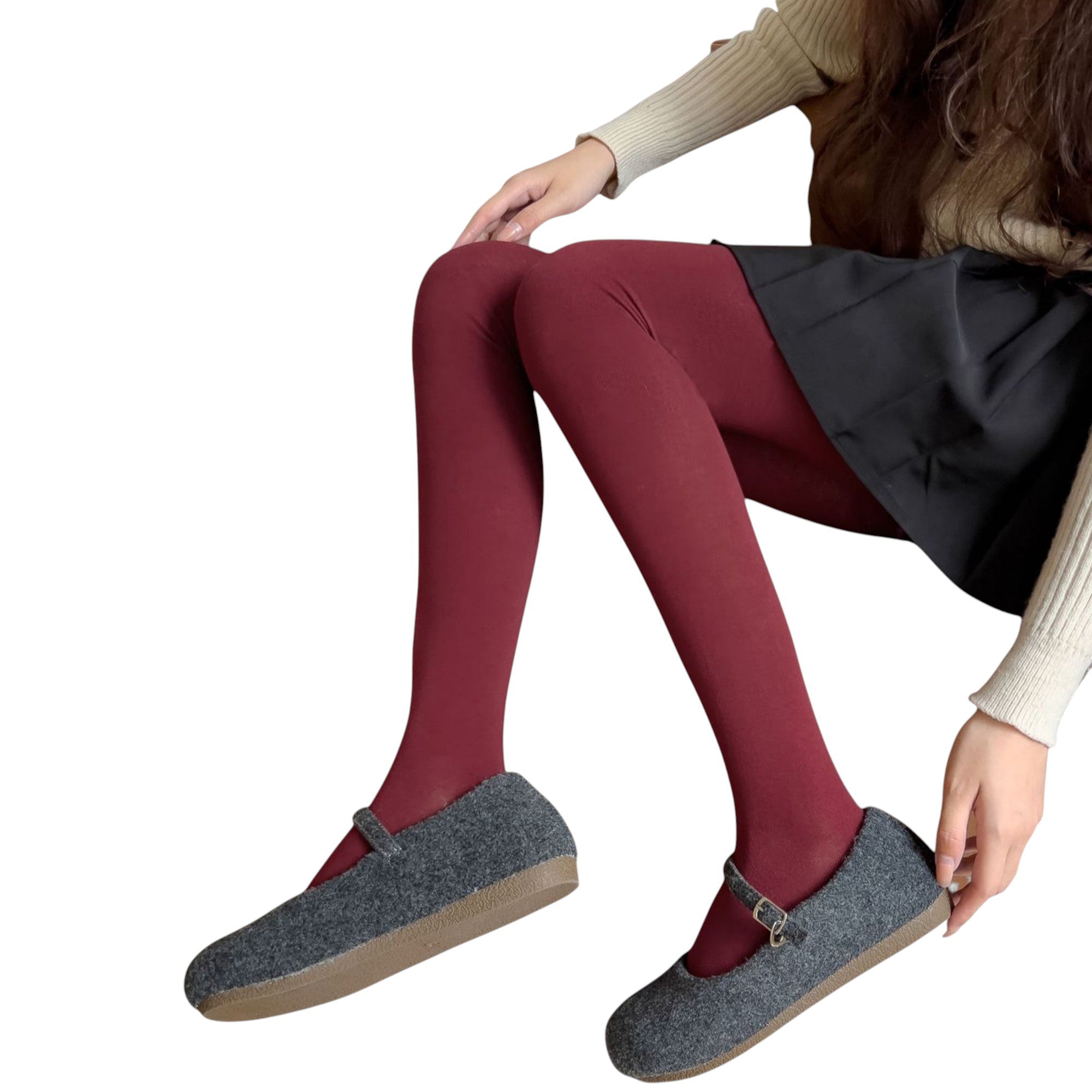 Anna-Kaci Women's Opaque Stretch Tights with Soft Elastic Waistband and Smooth Finish