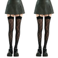 Anna-Kaci 2pcs Women's Sheer Plaid Pattern Thigh High Tights with Elastic Band Top and Garter Style Detail
