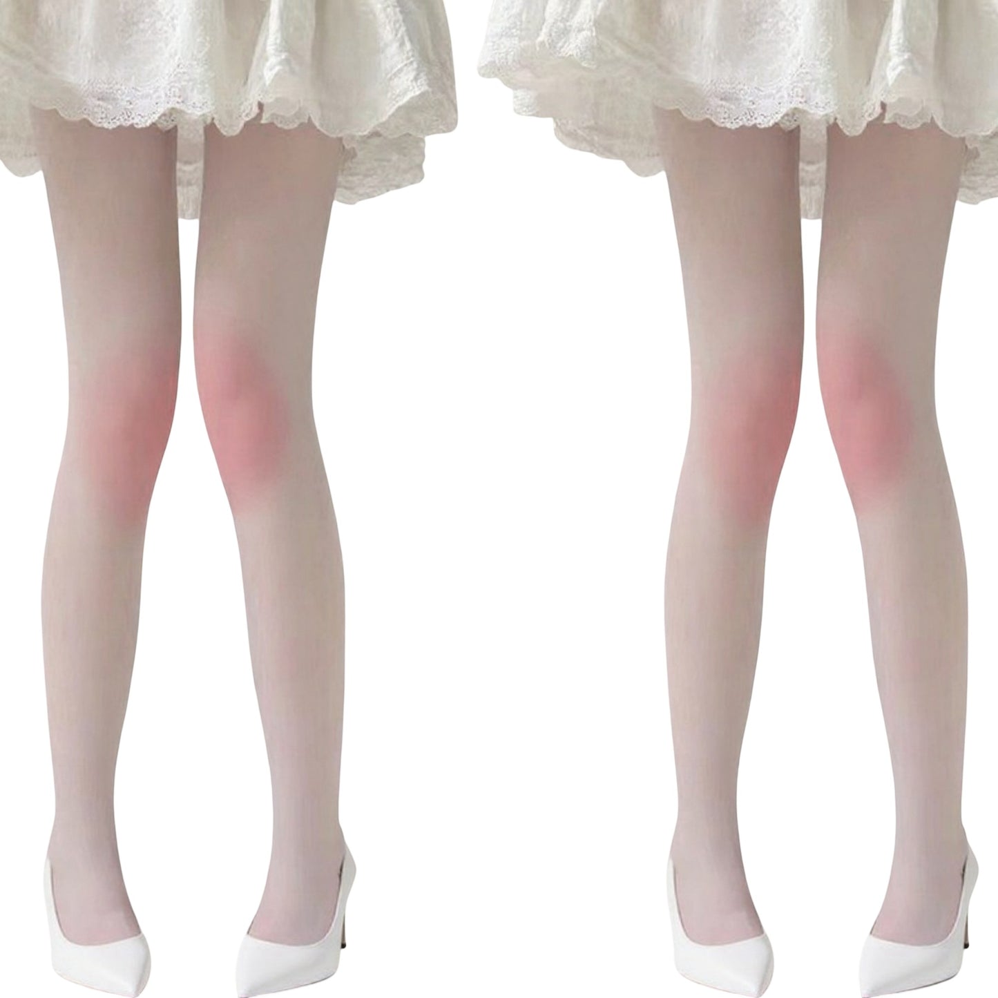 Anna-Kaci 2pcs Women's Sheer Gradient Tights with Soft Blush Tone and Smooth Stretch Fit