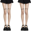 Anna-Kaci 2pcs Women's Sheer Tights with Bow Print Design and Lightweight Stretch Fit