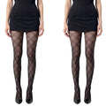 Anna-Kaci 2pcs Women's Sheer Plaid Pattern Tights with Stretch Fit and Elegant Mesh Design