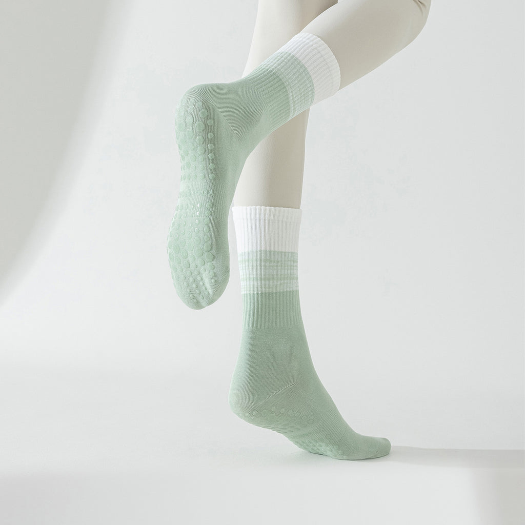 Anna-Kaci 3-Pair Soft Stretch Grip Socks Set with Cushioned Non-Slip Soles, Ribbed Crew Fit, Supportive Knit Texture and Everyday Comfort Essentials Pack