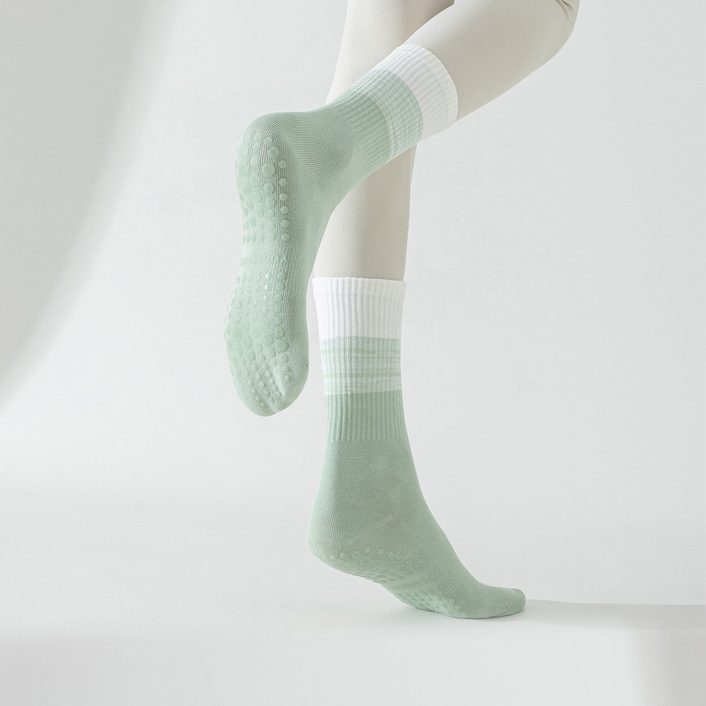 Anna-Kaci 3-Pair Soft Stretch Grip Socks Set with Cushioned Non-Slip Soles, Ribbed Crew Fit, Supportive Knit Texture and Everyday Comfort Essentials Pack