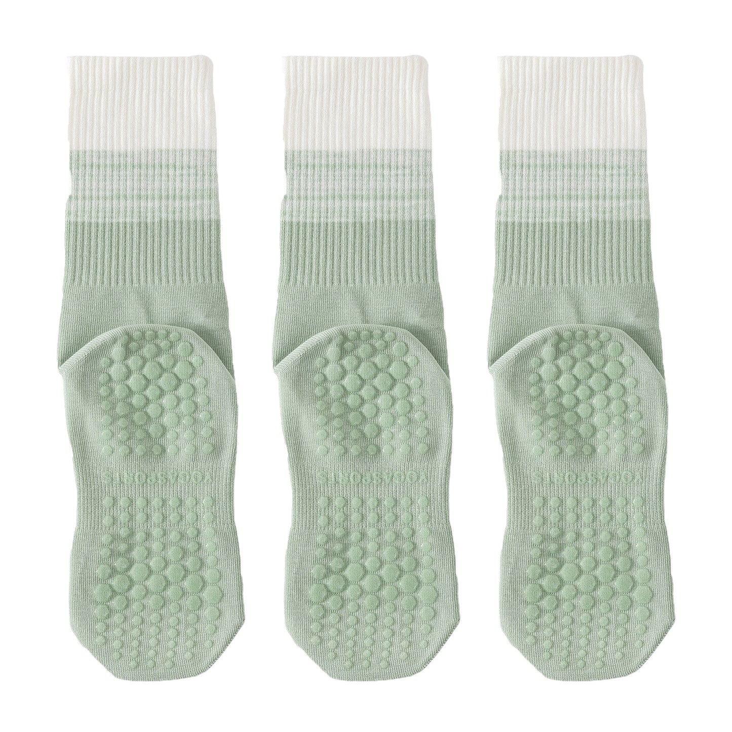 Anna-Kaci 3-Pair Soft Stretch Grip Socks Set with Cushioned Non-Slip Soles, Ribbed Crew Fit, Supportive Knit Texture and Everyday Comfort Essentials Pack