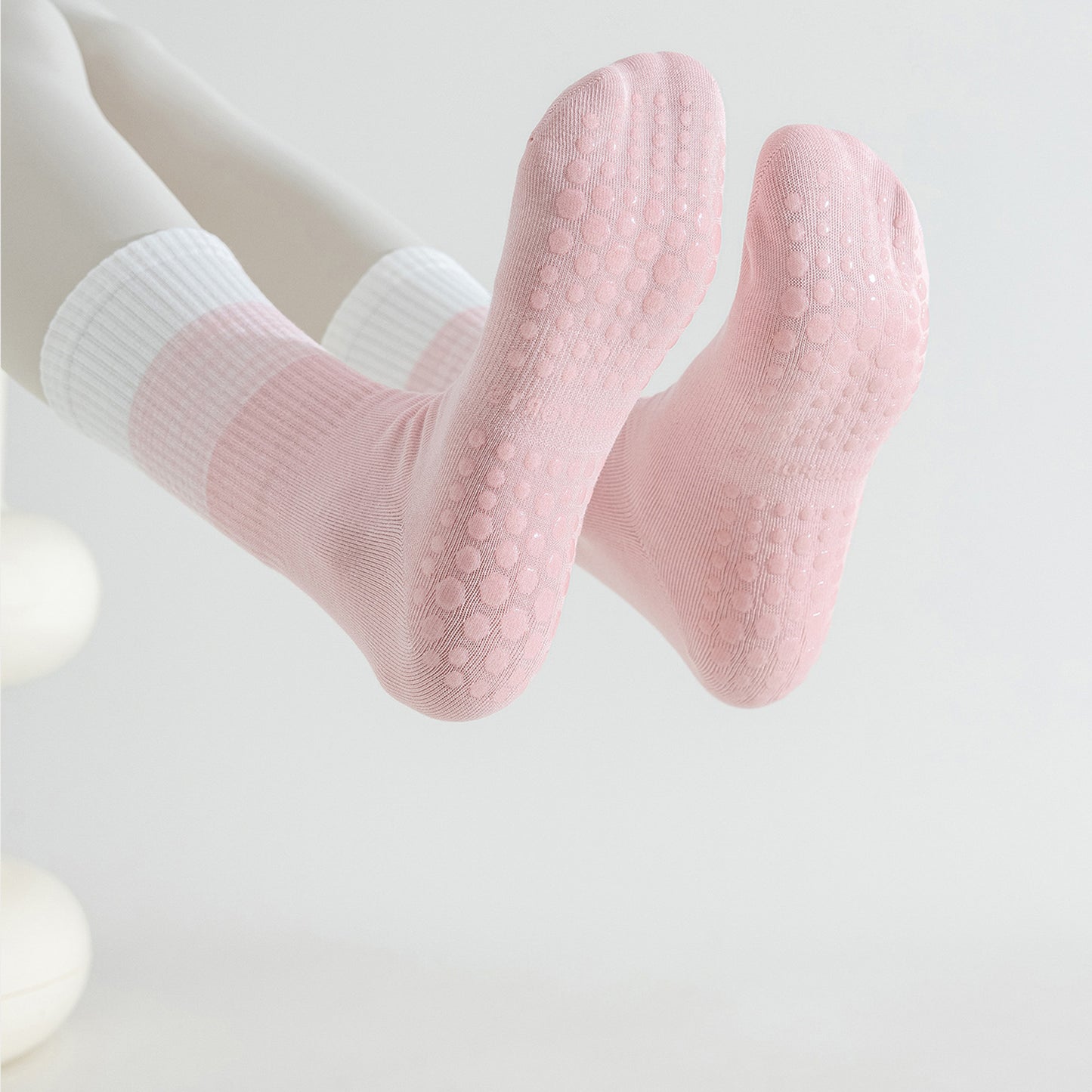 Anna-Kaci 3-Pair Soft Stretch Grip Socks Set with Cushioned Non-Slip Soles, Ribbed Crew Fit, Supportive Knit Texture and Everyday Comfort Essentials Pack