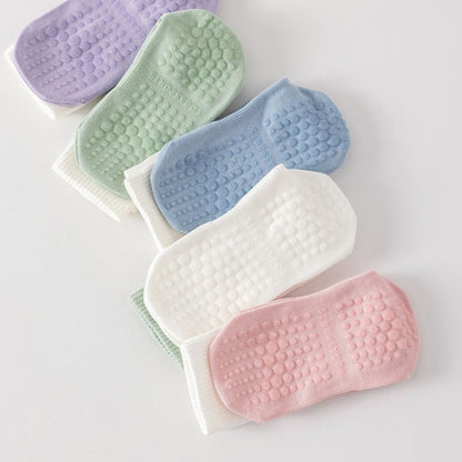 Anna-Kaci 3-Pair Soft Stretch Grip Socks Set with Cushioned Non-Slip Soles, Ribbed Crew Fit, Supportive Knit Texture and Everyday Comfort Essentials Pack