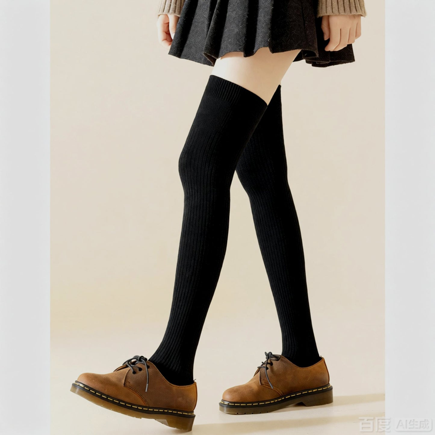 Anna-Kaci Soft Stretch Over-the-Knee Socks with Ribbed Texture, Smooth Seam Finish, Flexible Comfort Cuff and Lightweight Everyday Knit Design