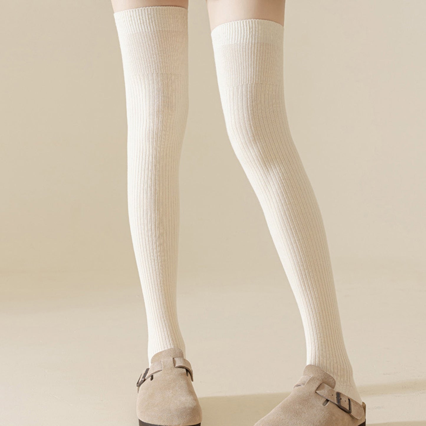 Anna-Kaci Soft Stretch Over-the-Knee Socks with Ribbed Texture, Smooth Seam Finish, Flexible Comfort Cuff and Lightweight Everyday Knit Design
