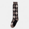 Women's 2-Piece Set Classic Argyle Knit Crew Socks with Soft Stretch Ribbed Cuffs