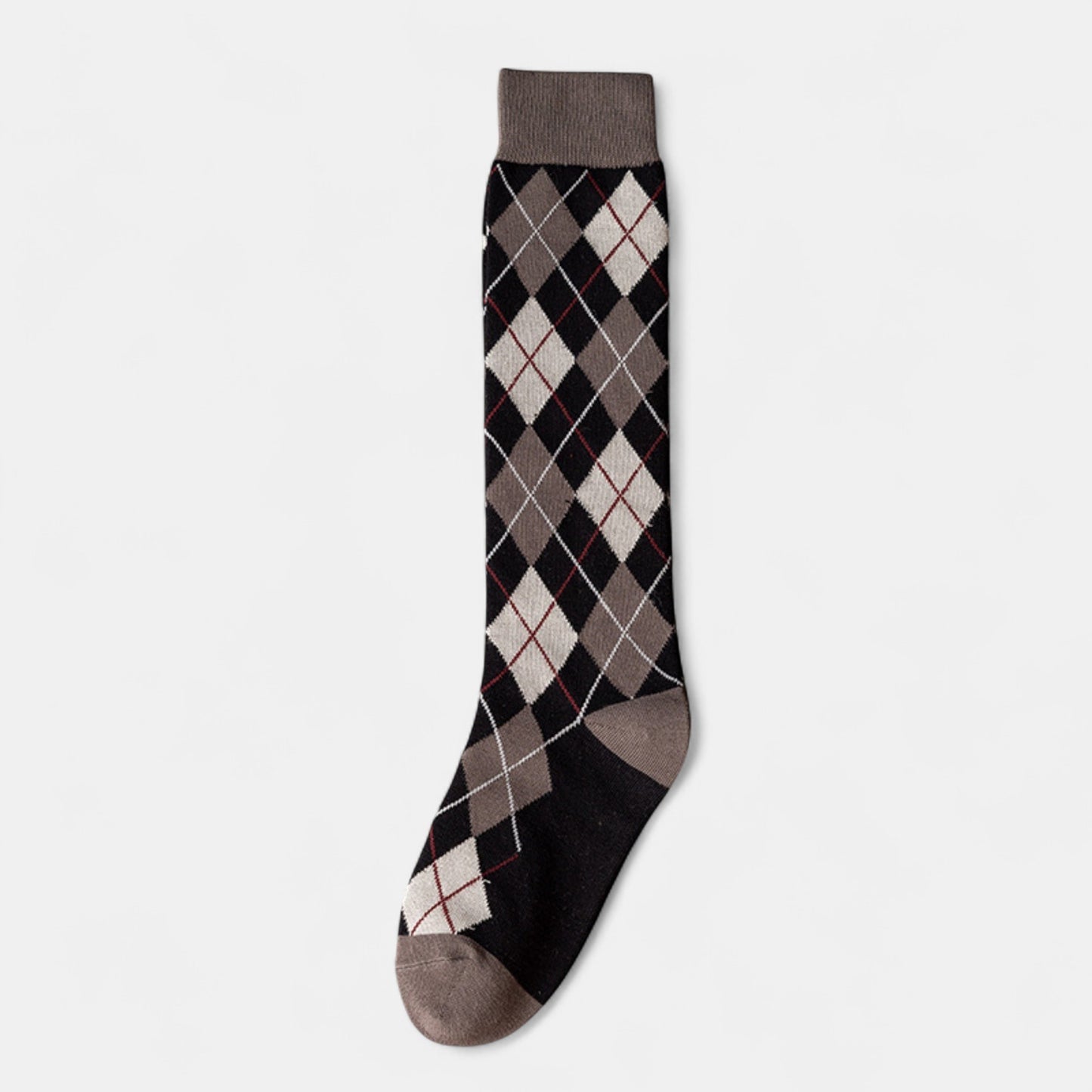 Anna-Kaci Women's 2-Piece Set Classic Argyle Knit Crew Socks with Soft Stretch Ribbed Cuffs