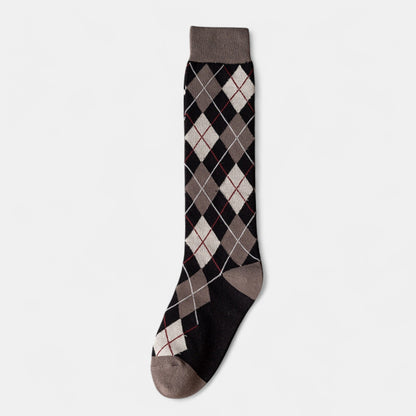 Anna-Kaci Women's 2-Piece Set Classic Argyle Knit Crew Socks with Soft Stretch Ribbed Cuffs