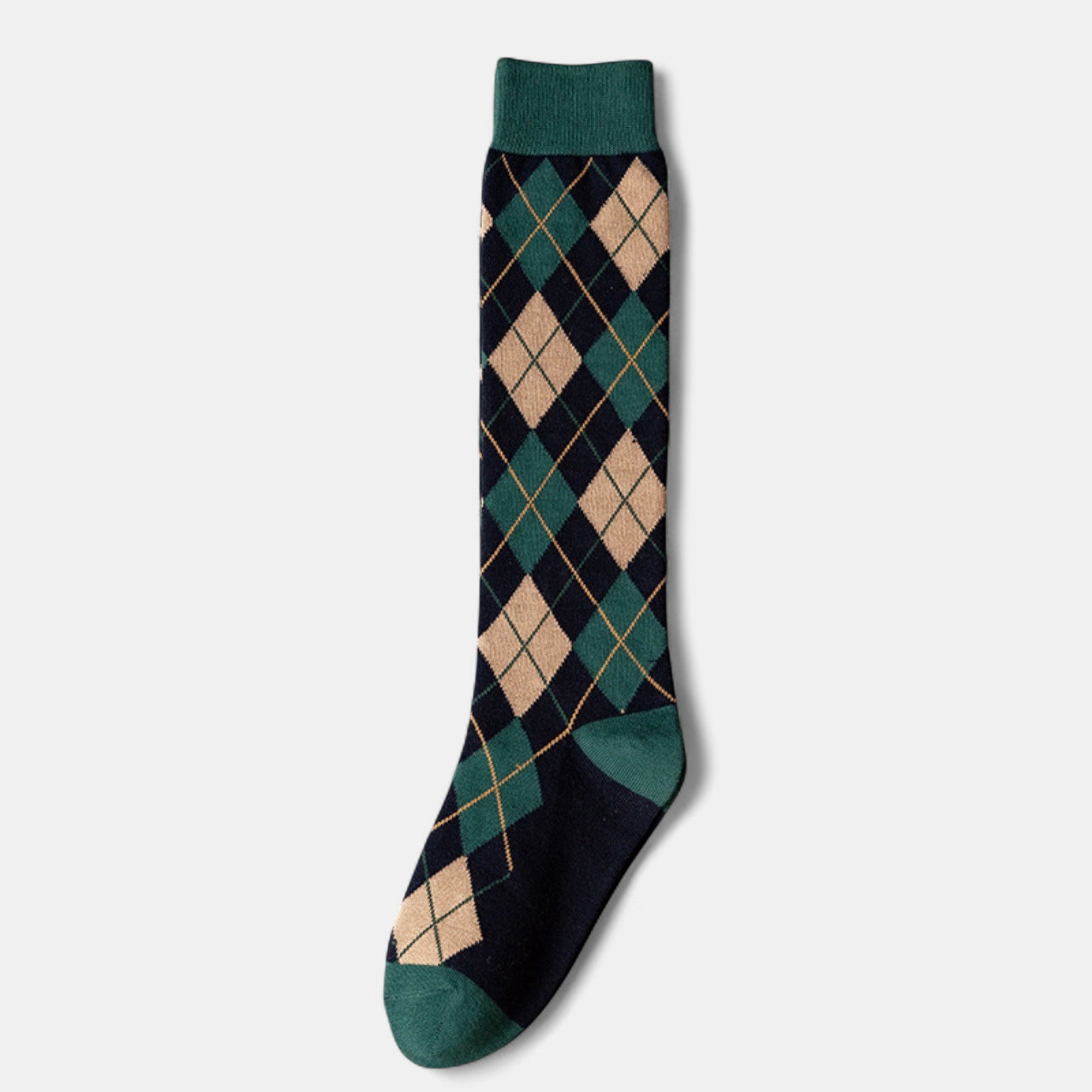 Anna-Kaci Women's 2-Piece Set Classic Argyle Knit Crew Socks with Soft Stretch Ribbed Cuffs