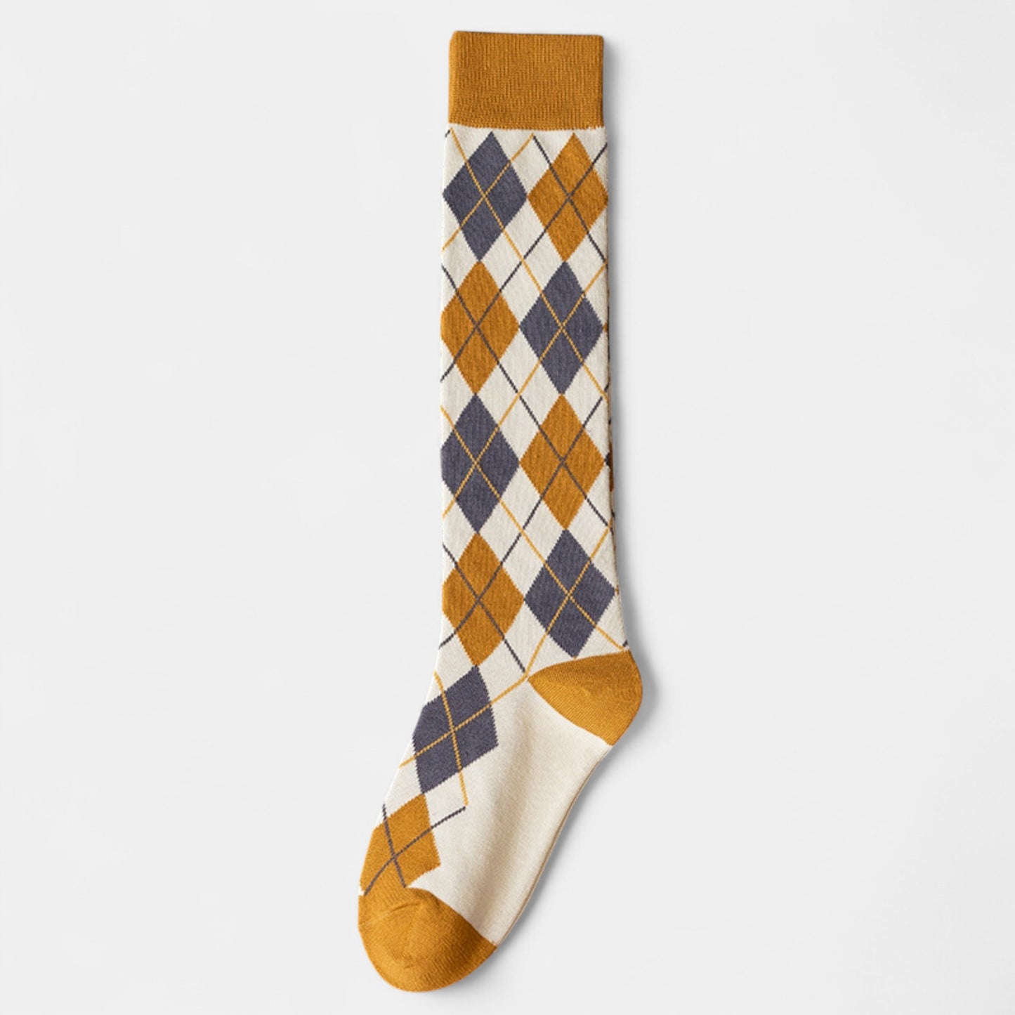 Anna-Kaci Women's 2-Piece Set Classic Argyle Knit Crew Socks with Soft Stretch Ribbed Cuffs