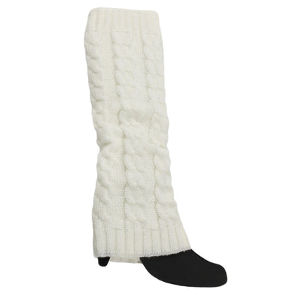 Anna-Kaci Women's Cable Knit Leg Warmers with Ribbed Cuffs 15.5x3.5in
