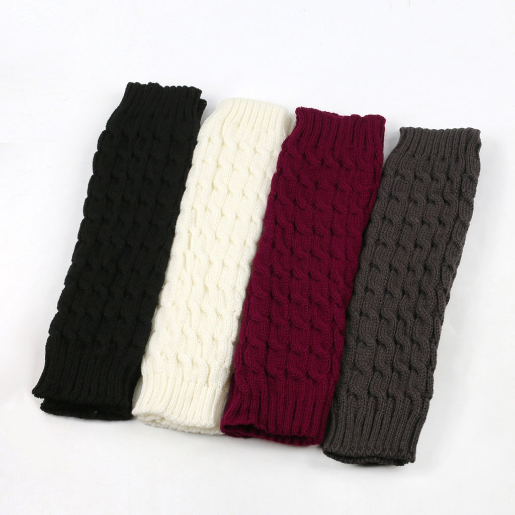 Anna-Kaci Women's Cable Knit Leg Warmers with Ribbed Cuffs 15.5x3.5in