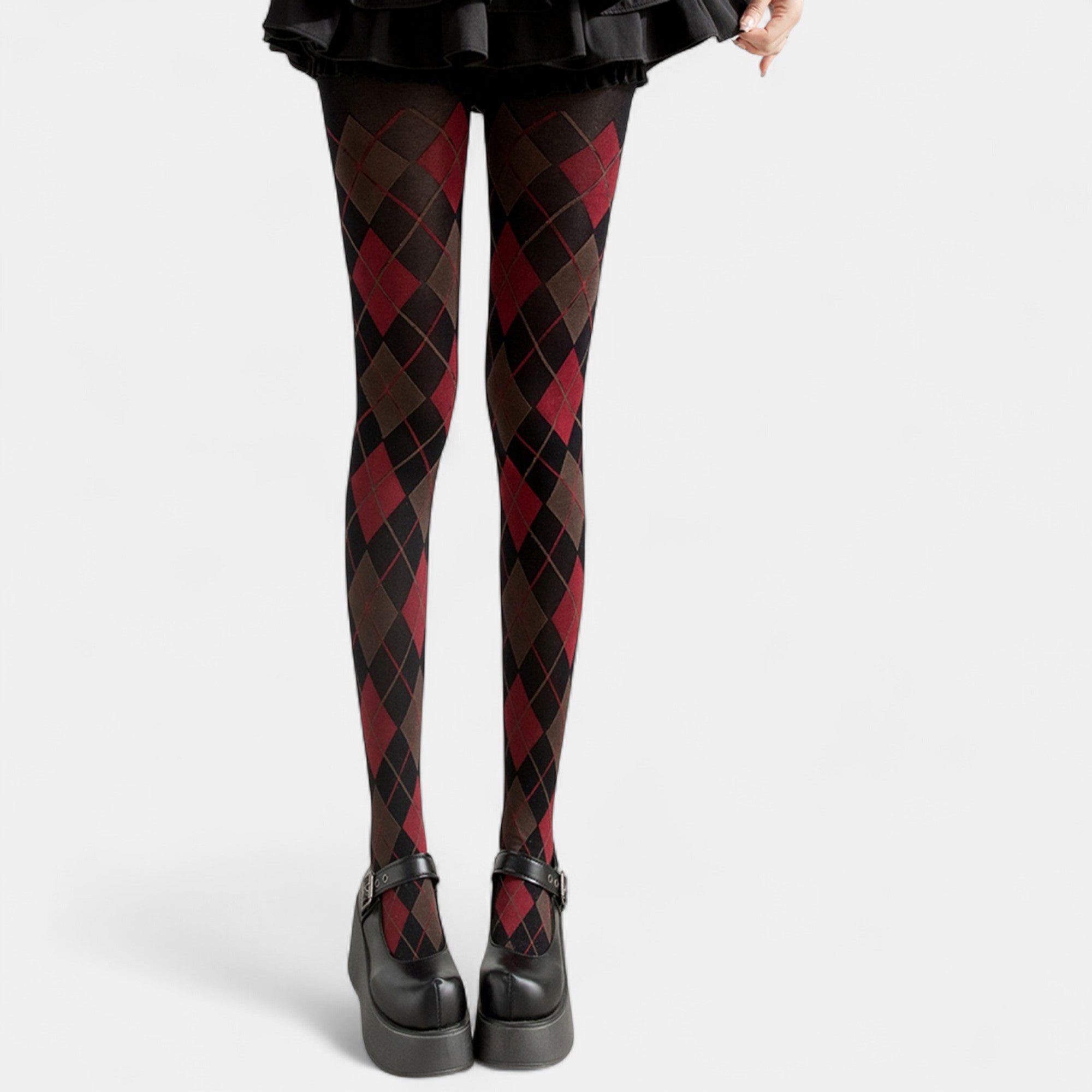 Anna-Kaci Women's Classic Argyle Pattern Knit Tights with Stretch Fit