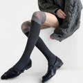 Anna-Kaci Women's Over-the-Knee Ribbed Knit Socks with Lace Trim Detail and Stretch Fit