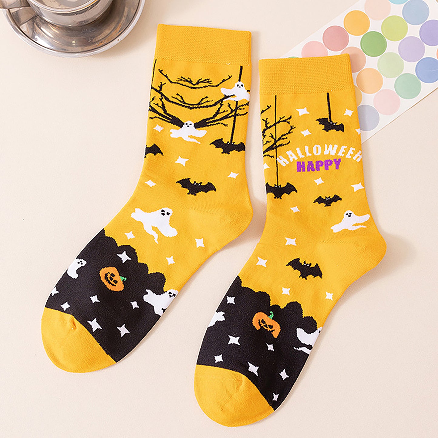 Anna-Kaci Women's 6-Pair Halloween Themed Crew Socks