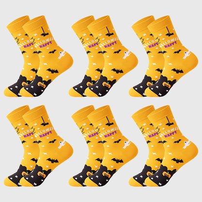 Anna-Kaci Women's 6-Pair Halloween Themed Crew Socks