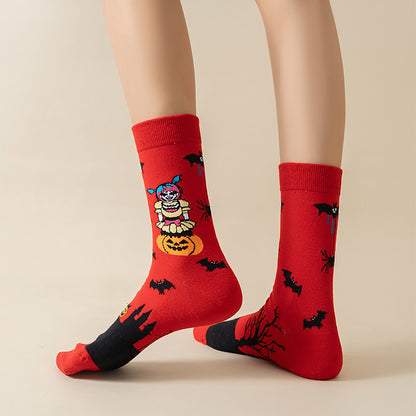 Anna-Kaci Women's 6-Pair Halloween Themed Crew Socks