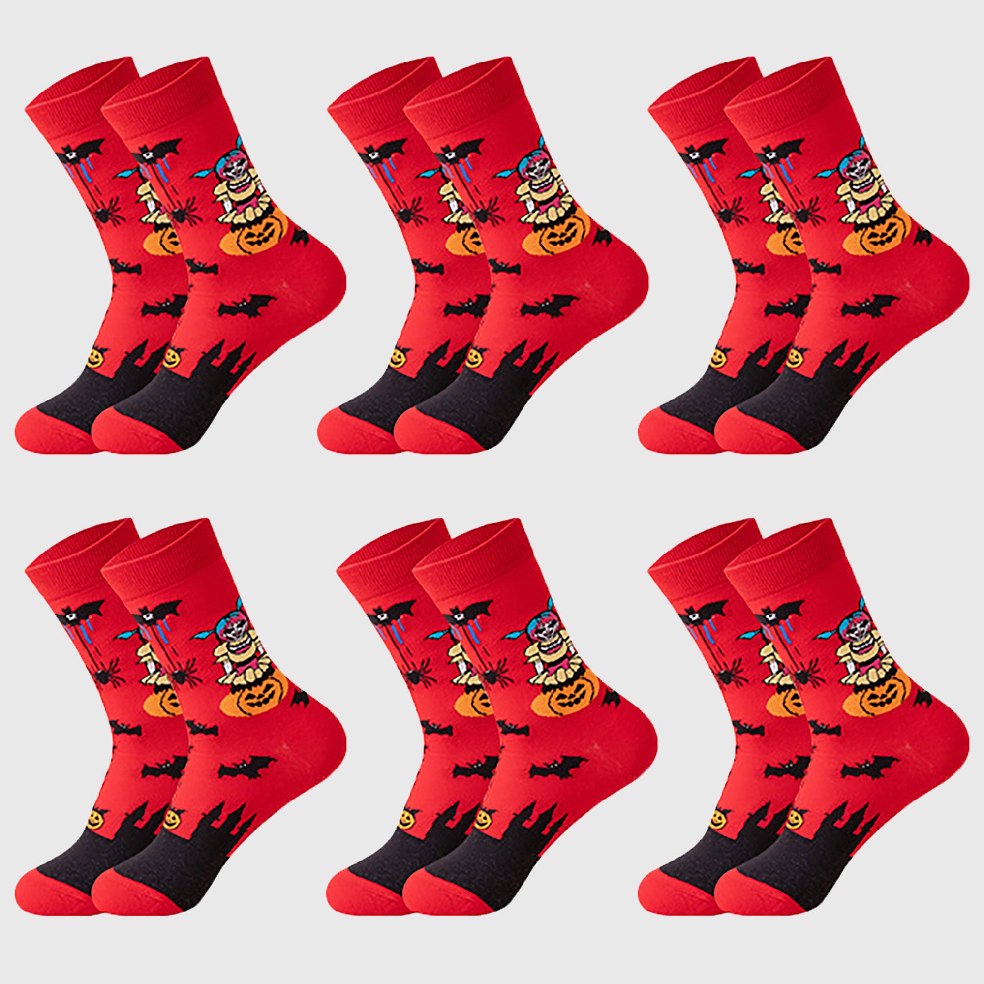 Anna-Kaci Women's 6-Pair Halloween Themed Crew Socks