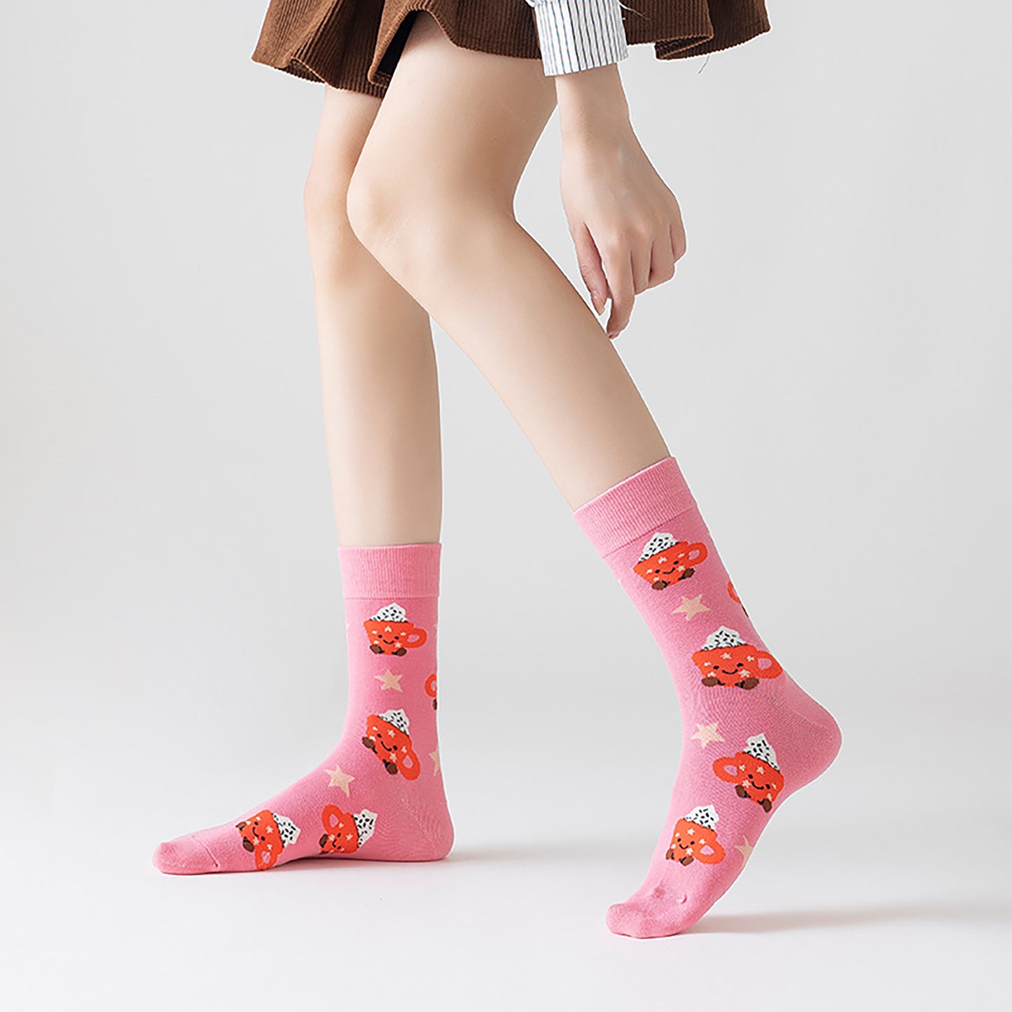 Anna-Kaci Women's 6-Pair Food-Themed Crew Socks