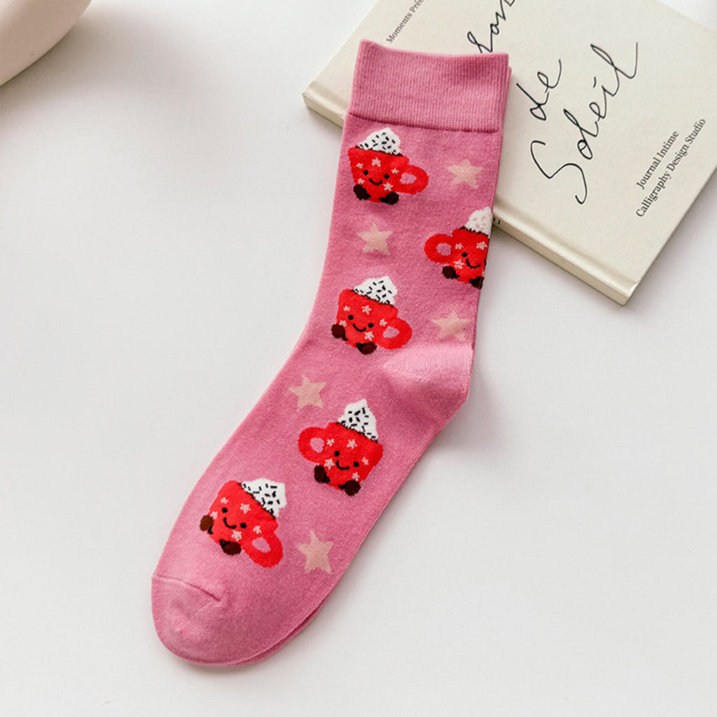 Anna-Kaci Women's 6-Pair Food-Themed Crew Socks