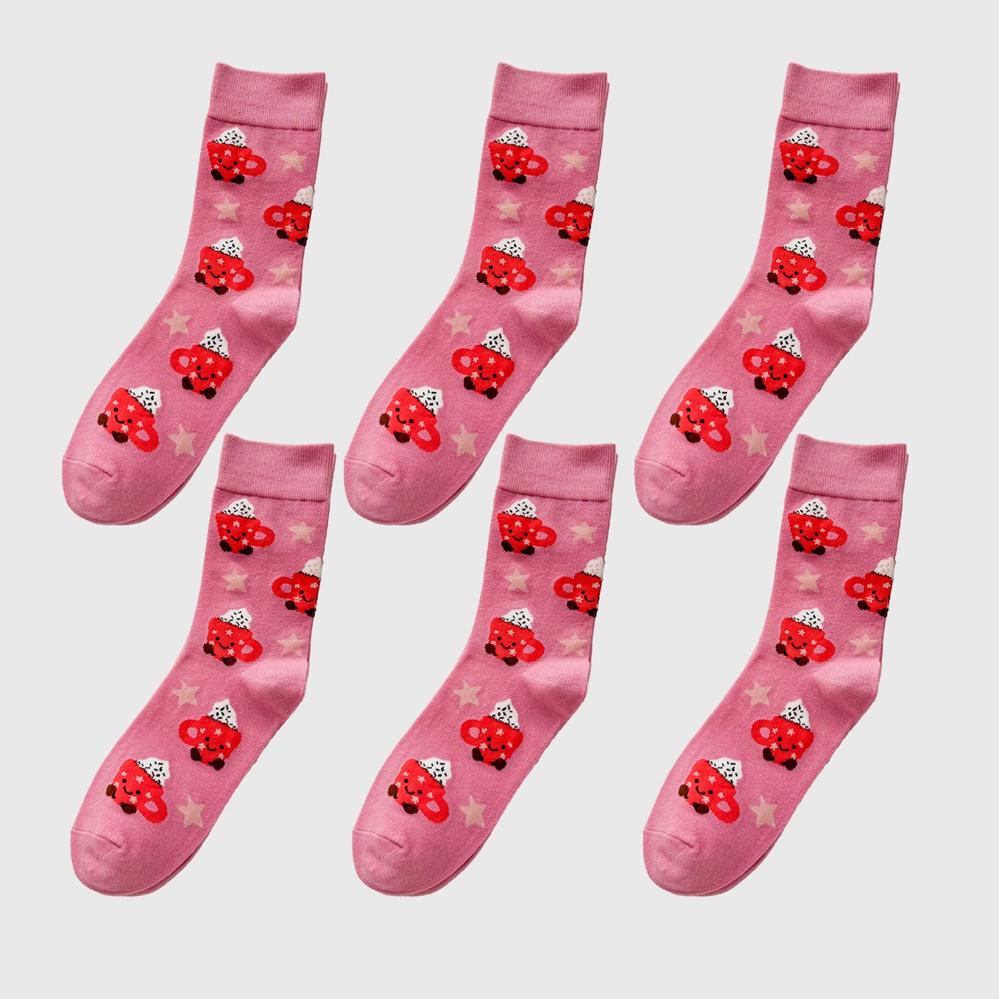 Anna-Kaci Women's 6-Pair Food-Themed Crew Socks