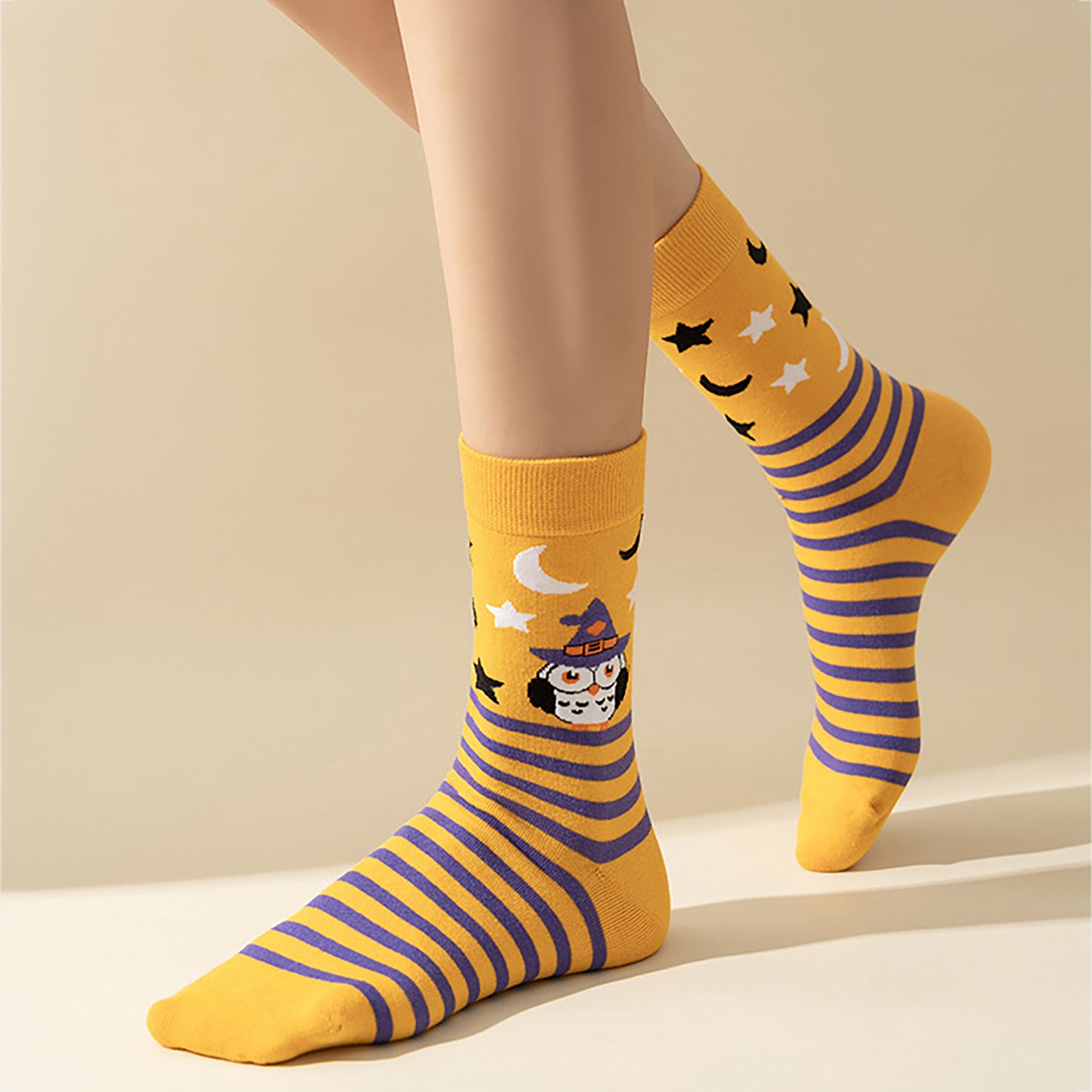 Anna-Kaci Women's 6-Pair Halloween Themed Crew Socks