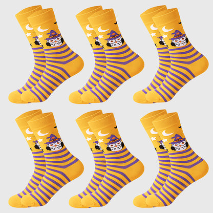 Anna-Kaci Women's 6-Pair Halloween Themed Crew Socks