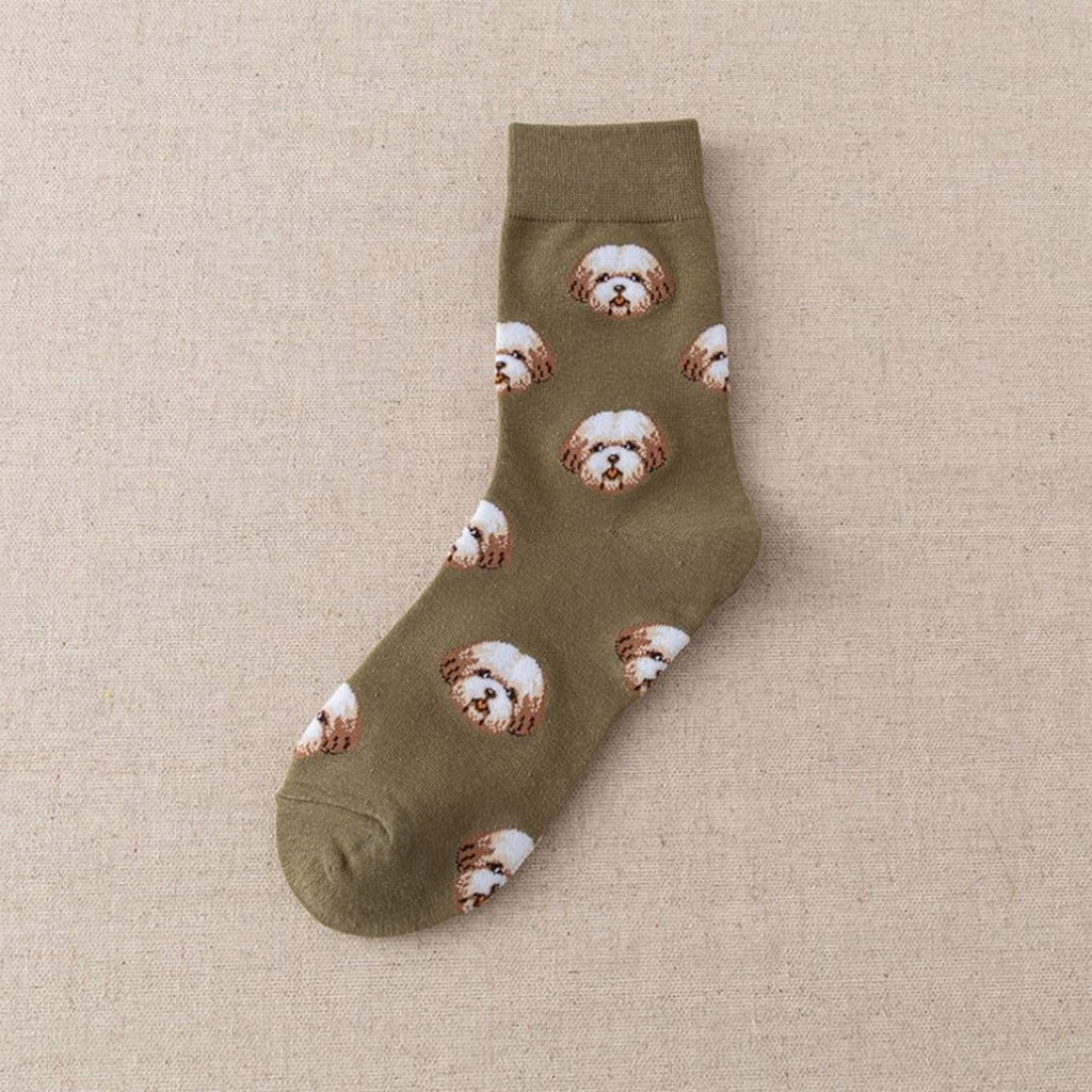Anna-Kaci 6pk Women's Cute Dog Breed Crew Socks