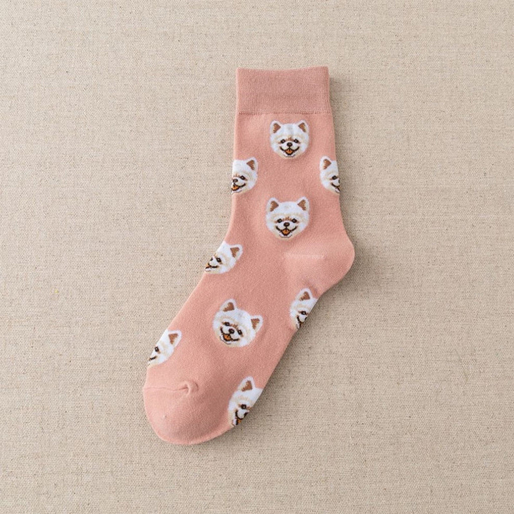 Anna-Kaci 6pk Women's Cute Dog Breed Crew Socks