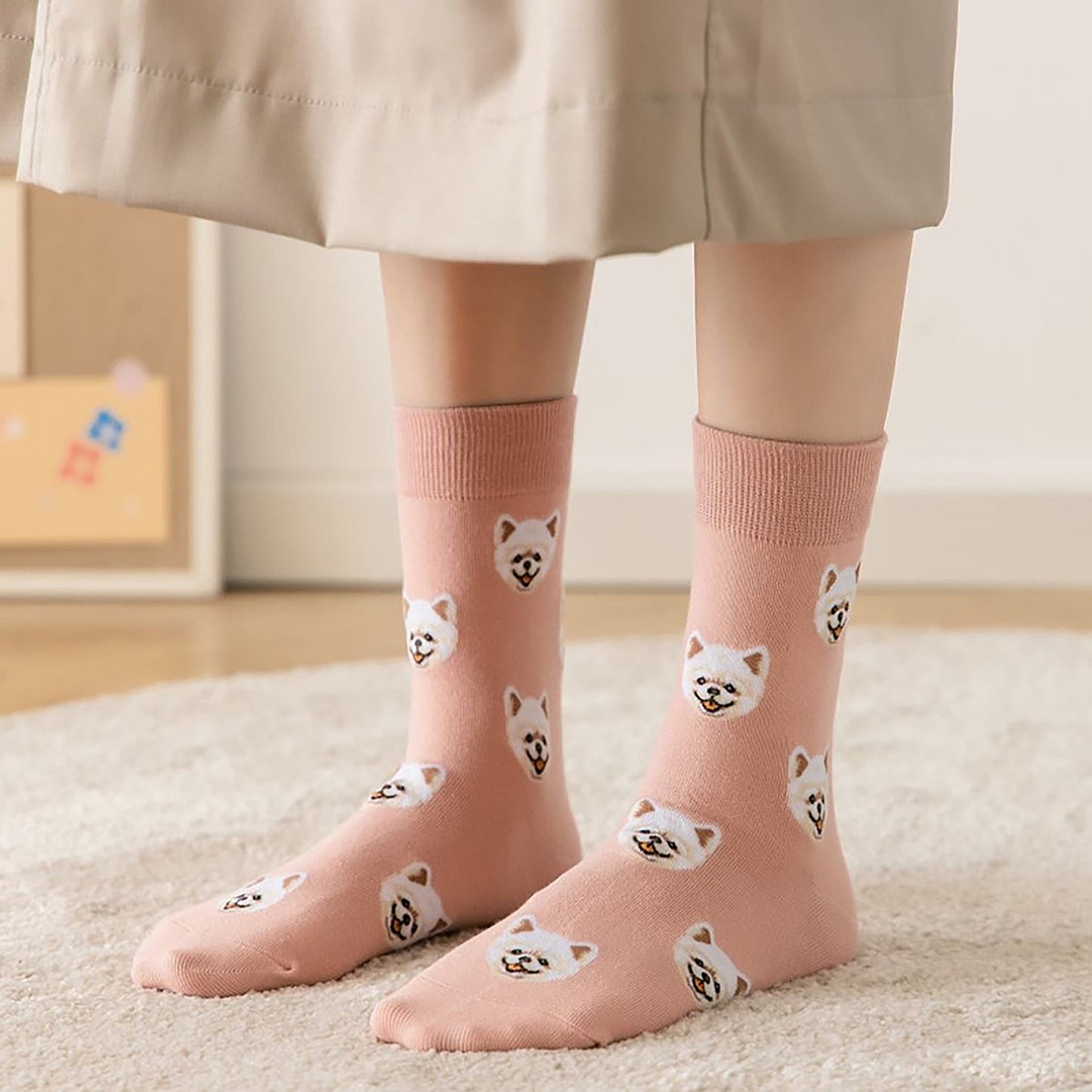 Anna-Kaci 6pk Women's Cute Dog Breed Crew Socks