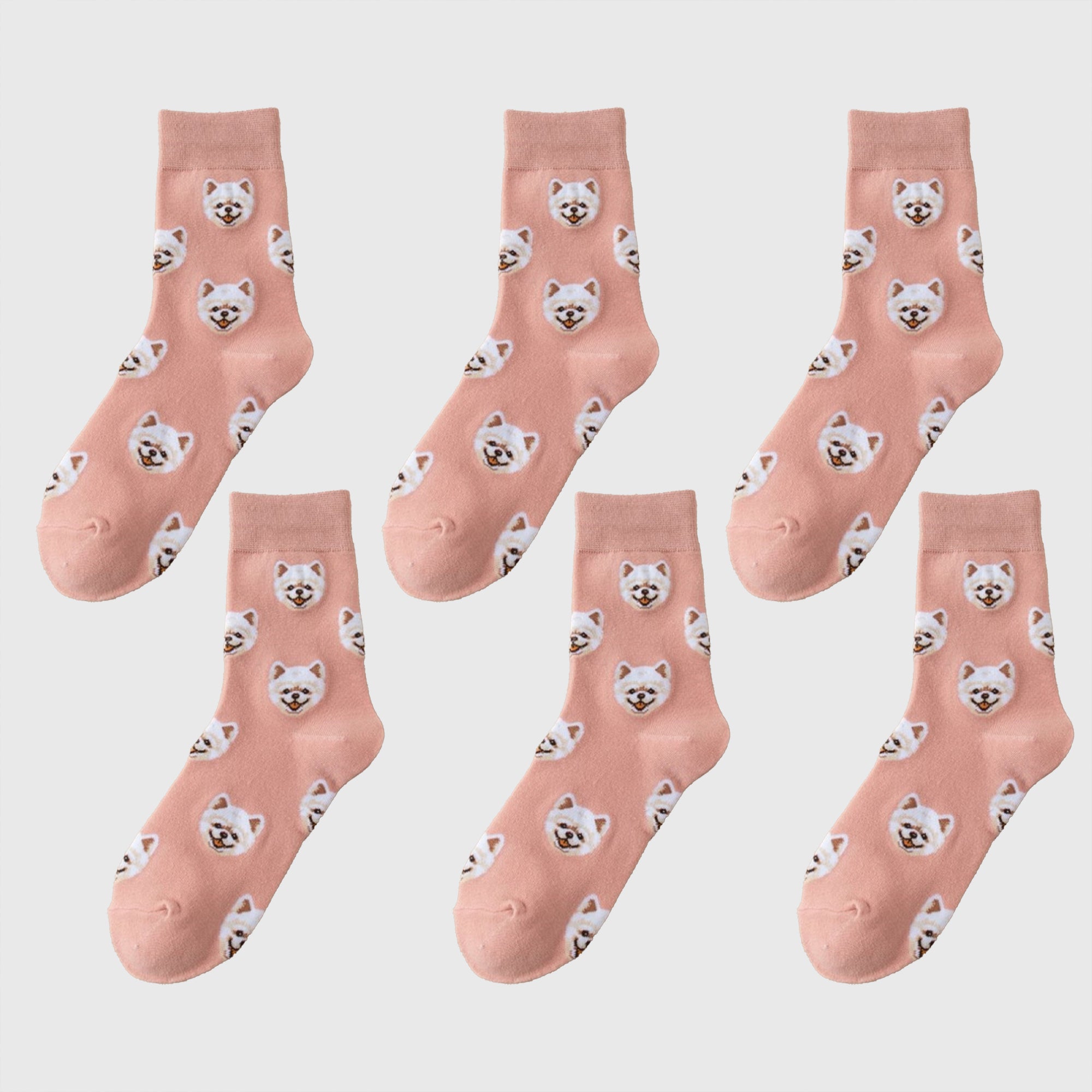 Anna-Kaci 6pk Women's Cute Dog Breed Crew Socks