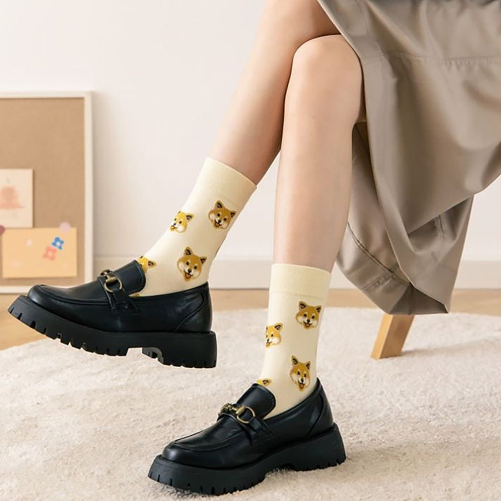 Anna-Kaci 6pk Women's Cute Dog Breed Crew Socks