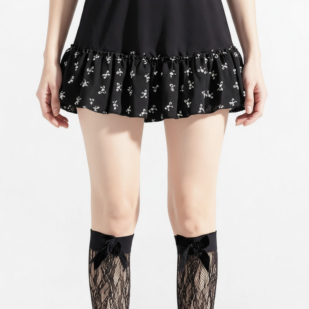 Anna-Kaci Women's 3-Piece Set Knee-High Lace Socks with Bow Accent Detail