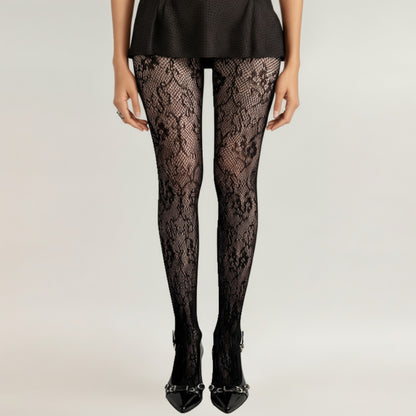 Anna-Kaci Women's 3-Piece Set Floral Lace Pattern Sheer Tights