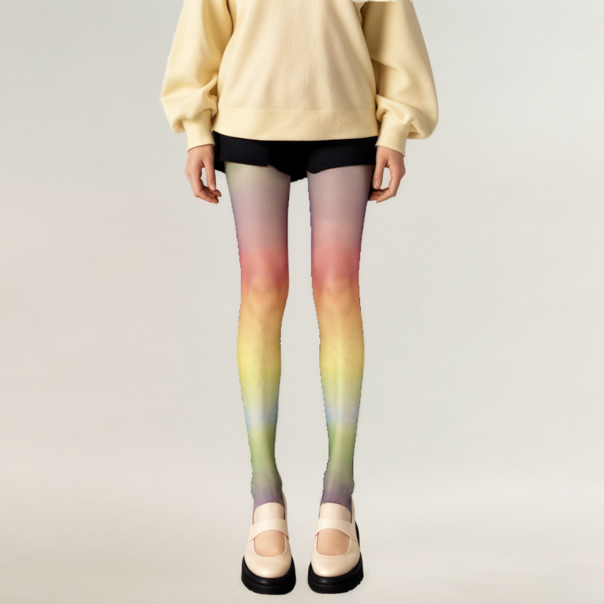 Anna-Kaci Women's Gradient Rainbow Sheer Tights with Soft Ombre Design