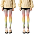 Anna-Kaci 2pcs Women's Gradient Rainbow Sheer Tights with Soft Ombre Design