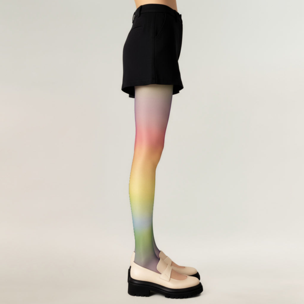 Anna-Kaci Women's Gradient Rainbow Sheer Tights with Soft Ombre Design